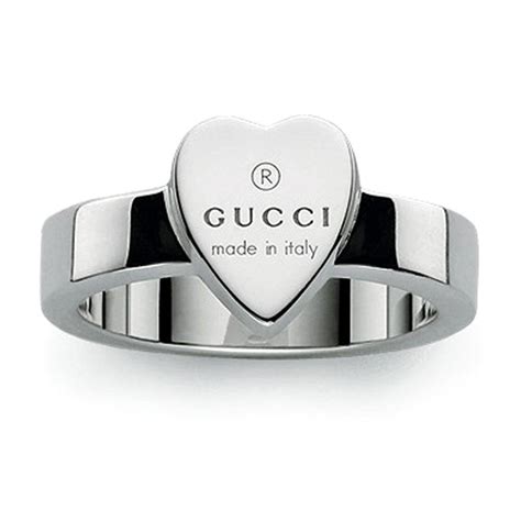 gucci silver ring ebay|heart ring with gucci trademark.